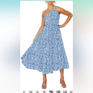 Zesica floral one shoulder dress size M 100 % rayon